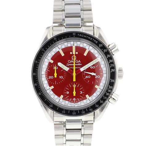 omega speedmaster racing red|omega speedmaster schumacher red dial.